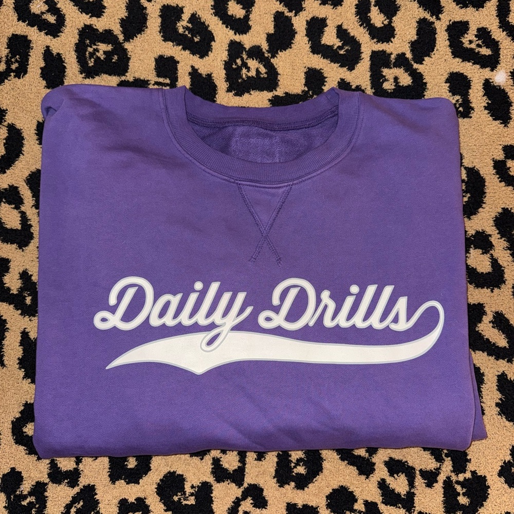 Daily Drills Varsity Crewneck in Purple